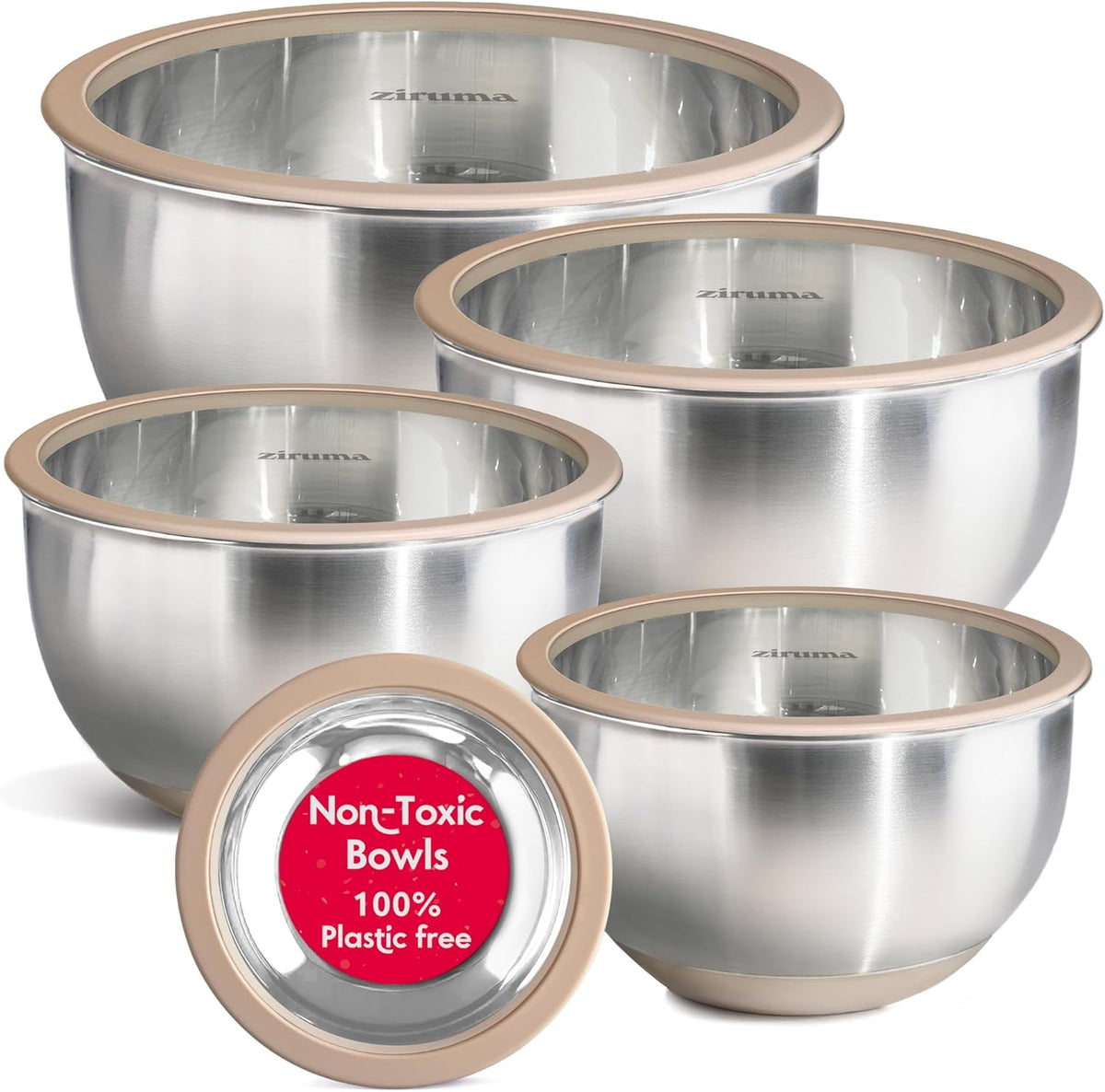 Non-Toxic Stainless Steel Surgical Grade Mixing Bowls Set with