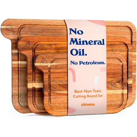 Non-Toxic Acacia Wood Cutting Board Set
