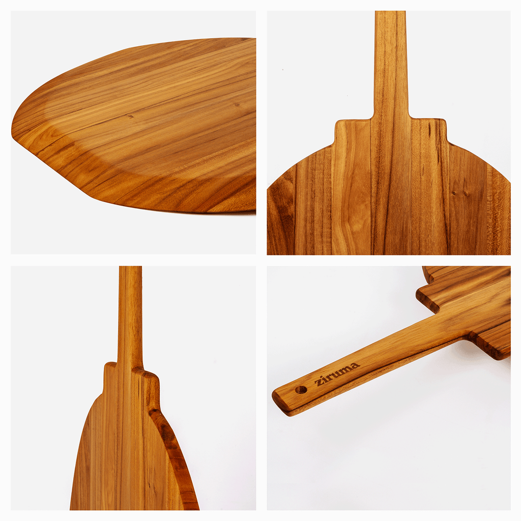 Wooden Pizza Peel Made of Teak, 15 inch Pizza Spatula Paddle for Baking